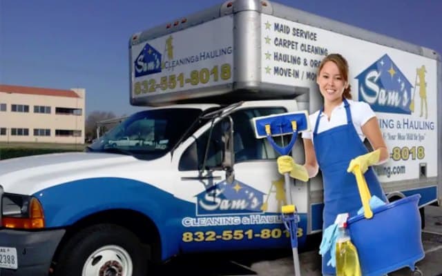 Cleaning team equipment or company vehicle