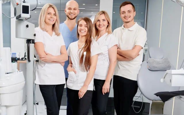 Clean modern dental office with chair and equipment prepared for a patient visit